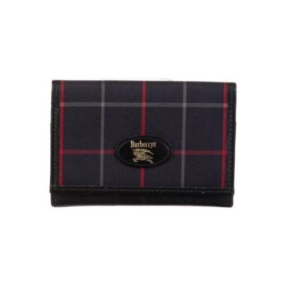Burberry's Blue Canvas Flap Wallet - Picture 1 of 3